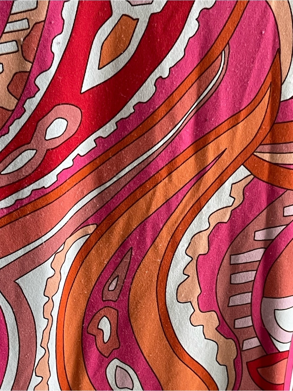 Barbara Gerwit Vintage Pink and Orange Paisley Shift Dress - Picture 7 of 8
